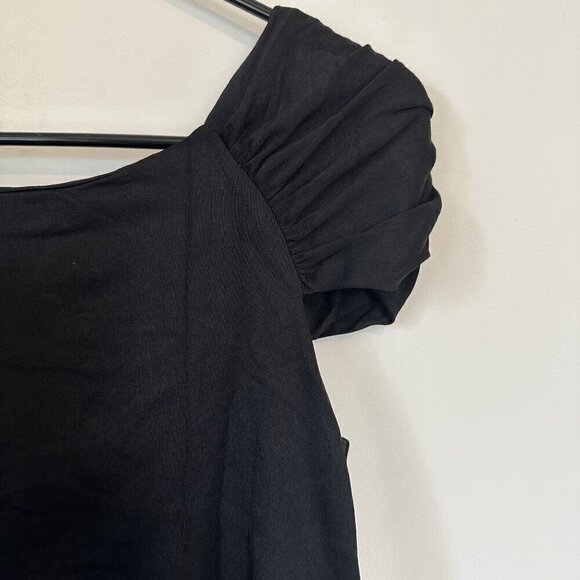 NWT REVOLVE Susana Monaco Black Capped Short Sleeve Top - Size Small - Picture 4 of 6